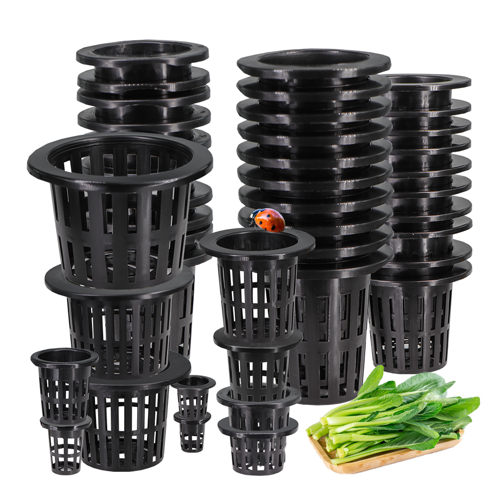 Net Pot 3 Inch - 10 pz serra plastica nera scanalata